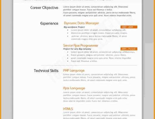 Free Curriculum Vitae Template Word Of 10 Best Resume format In Word Free