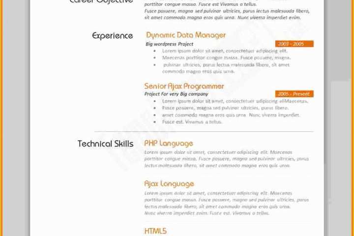 Free Curriculum Vitae Template Word Of 10 Best Resume format In Word Free