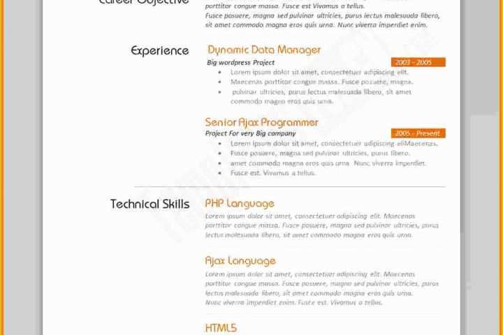 Free Curriculum Vitae Template Word Of 10 Best Resume format In Word Free