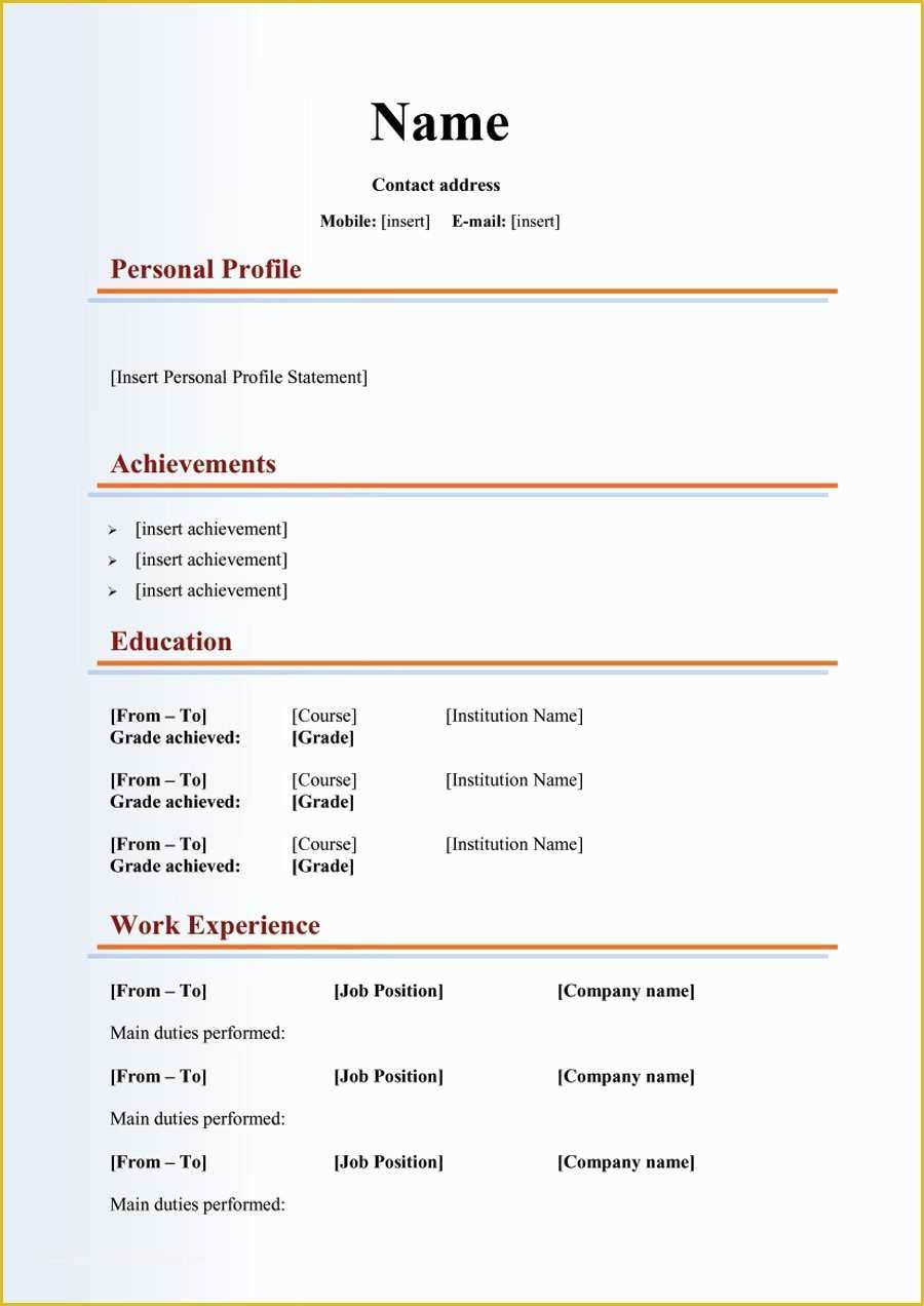 Free Curriculum Vitae Template Word Of 48 Great Curriculum Vitae Templates & Examples Template Lab