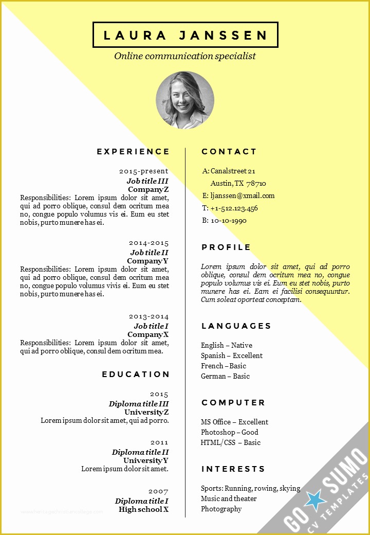 Free Curriculum Vitae Template Word Of Cv Resume Template Stockholm