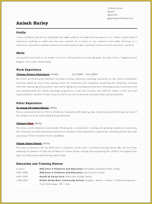 Free Curriculum Vitae Template Word Of Download Cv Template Free for Microsoft Word