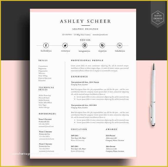 Free Curriculum Vitae Template Word Of Professional Resume Template Resume Template for Word Cv