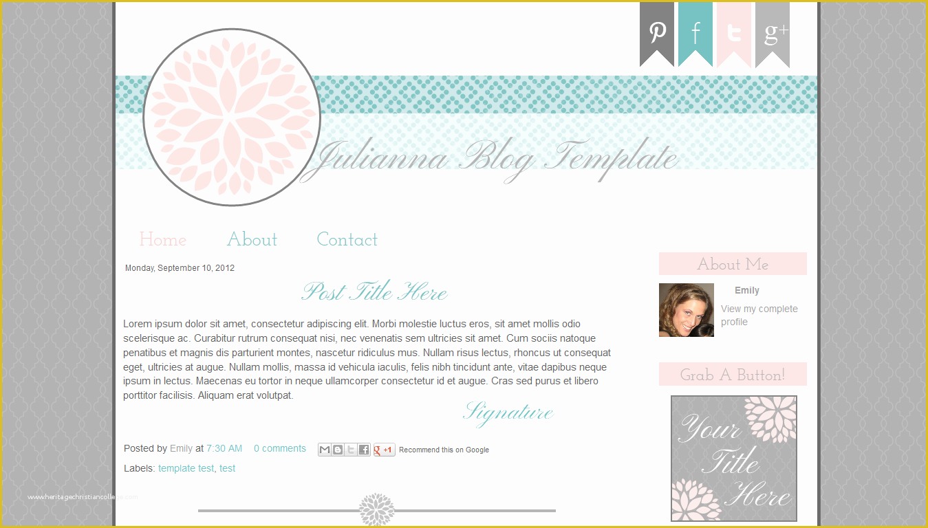 Free Cute Blogger Templates Of Cute Modern Blog Template Juliana