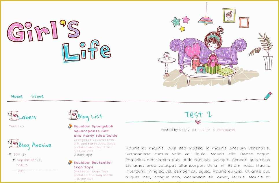 Free Cute Blogger Templates Of Girl Gift Blogger Template