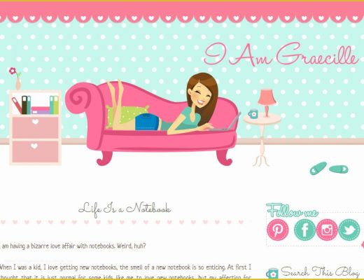 Free Cute Blogger Templates Of Graecille Personal Woman Blog Design