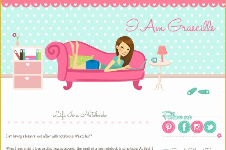 Free Cute Blogger Templates Of Graecille Personal Woman Blog Design