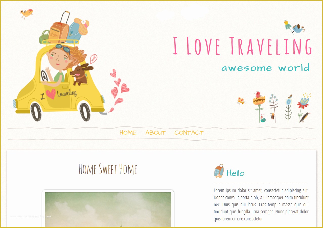 Free Cute Blogger Templates Of I Love Traveling Blogger Template