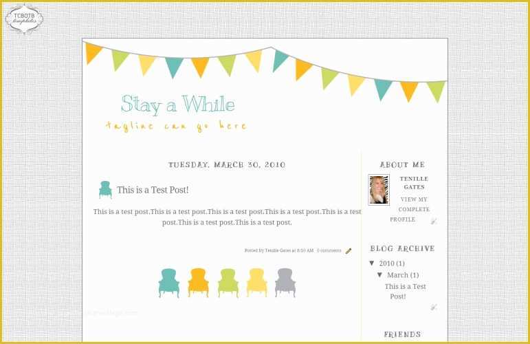Free Cute Blogger Templates Of Stay Awhile Blog Template