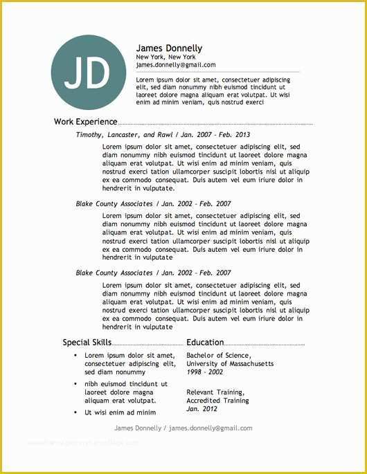 Free Cv Template Download Of 12 Resume Templates for Microsoft Word Free Download