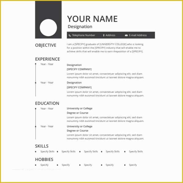 Free Cv Template Download Of 37 Printable Resume Templates Pdf Doc