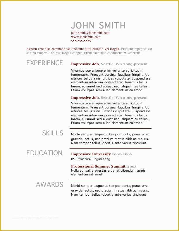 Free Cv Template Download Of 7 Free Resume Templates