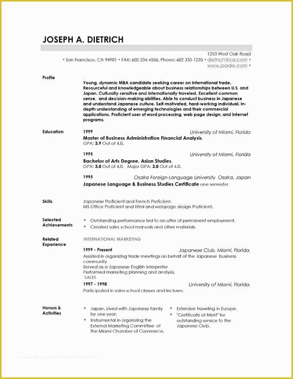 Free Cv Template Download Of 85 Free Resume Templates