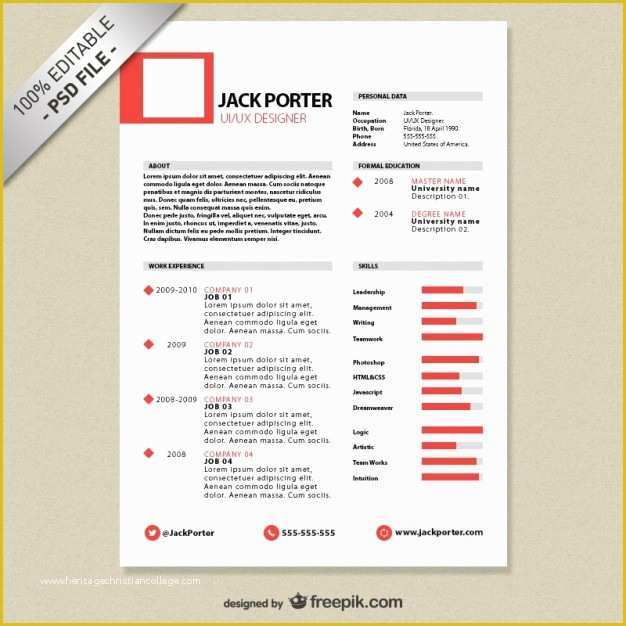Free Cv Template Download Of Creative Resume Template Free Psd File