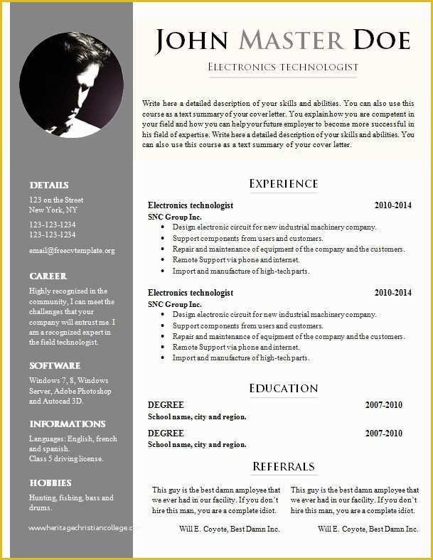 Free Cv Template Download Of Free Cv Template 681 – 687 – Free Cv Template Dot org