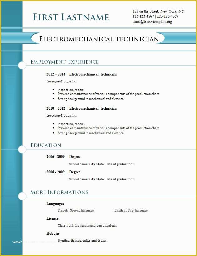 Free Cv Template Download Of Free Cv Templates 254 to 260 – Free Cv Template Dot org