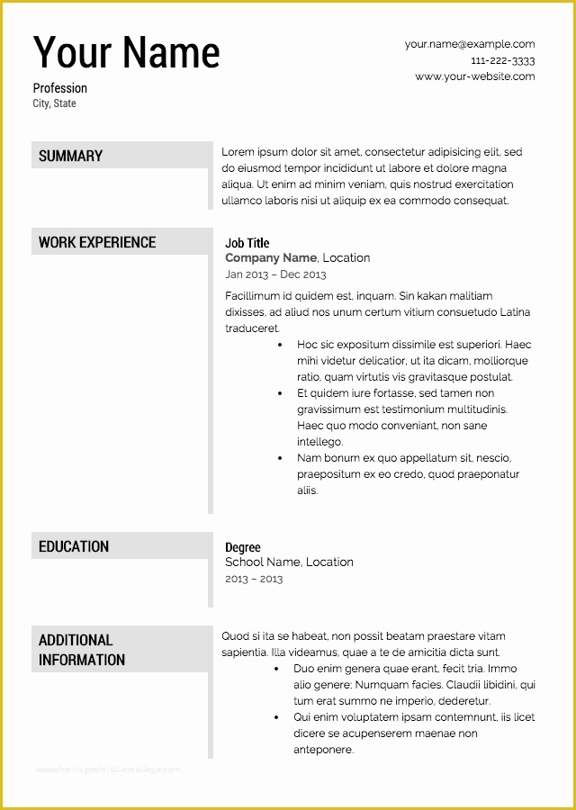 Free Cv Template Download Of Free Resume Templates