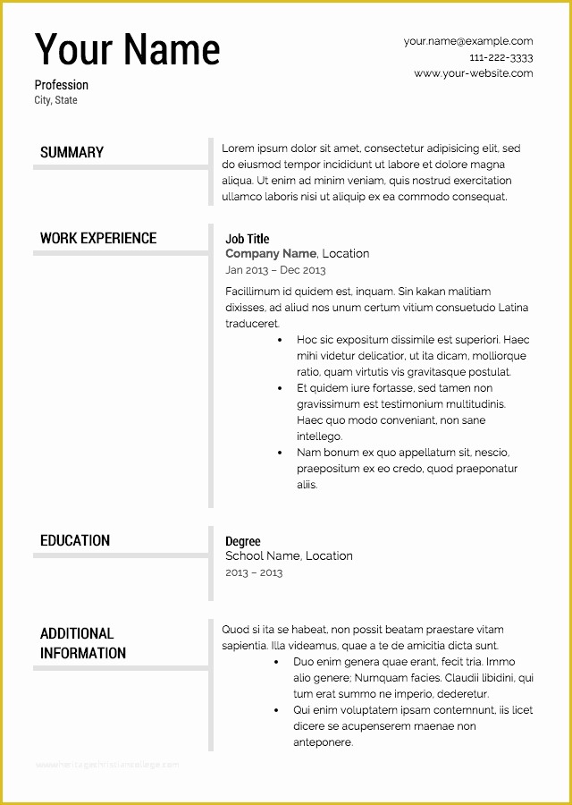 Free Cv Template Download Of Free Resume Templates