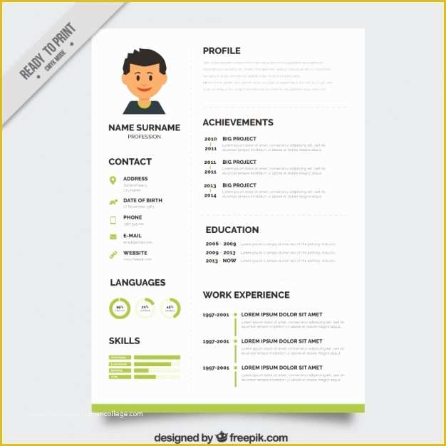 Free Cv Template Download Of Green Resume Template Vector