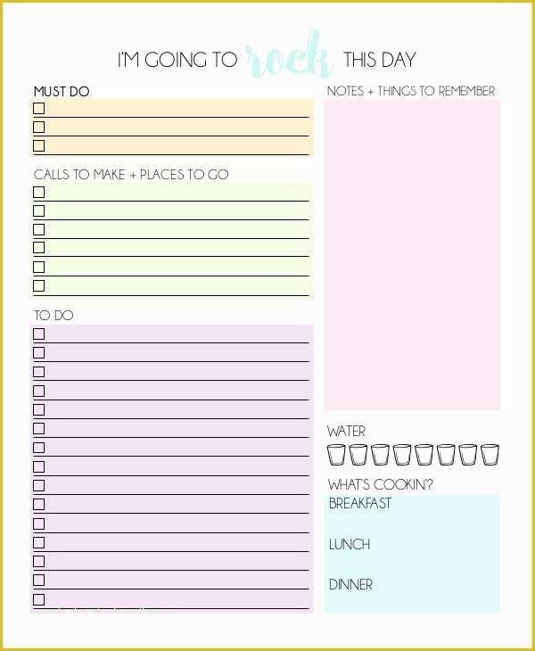 Free Daily Planner Template Of 12 Daily Planner Templates Free Sample Example format