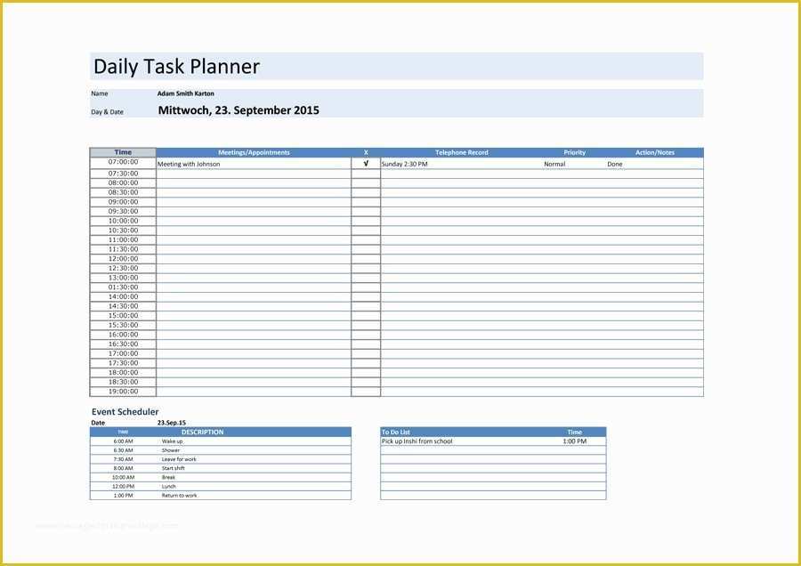 Free Daily Planner Template Of 40 Printable Daily Planner Templates Free Template Lab