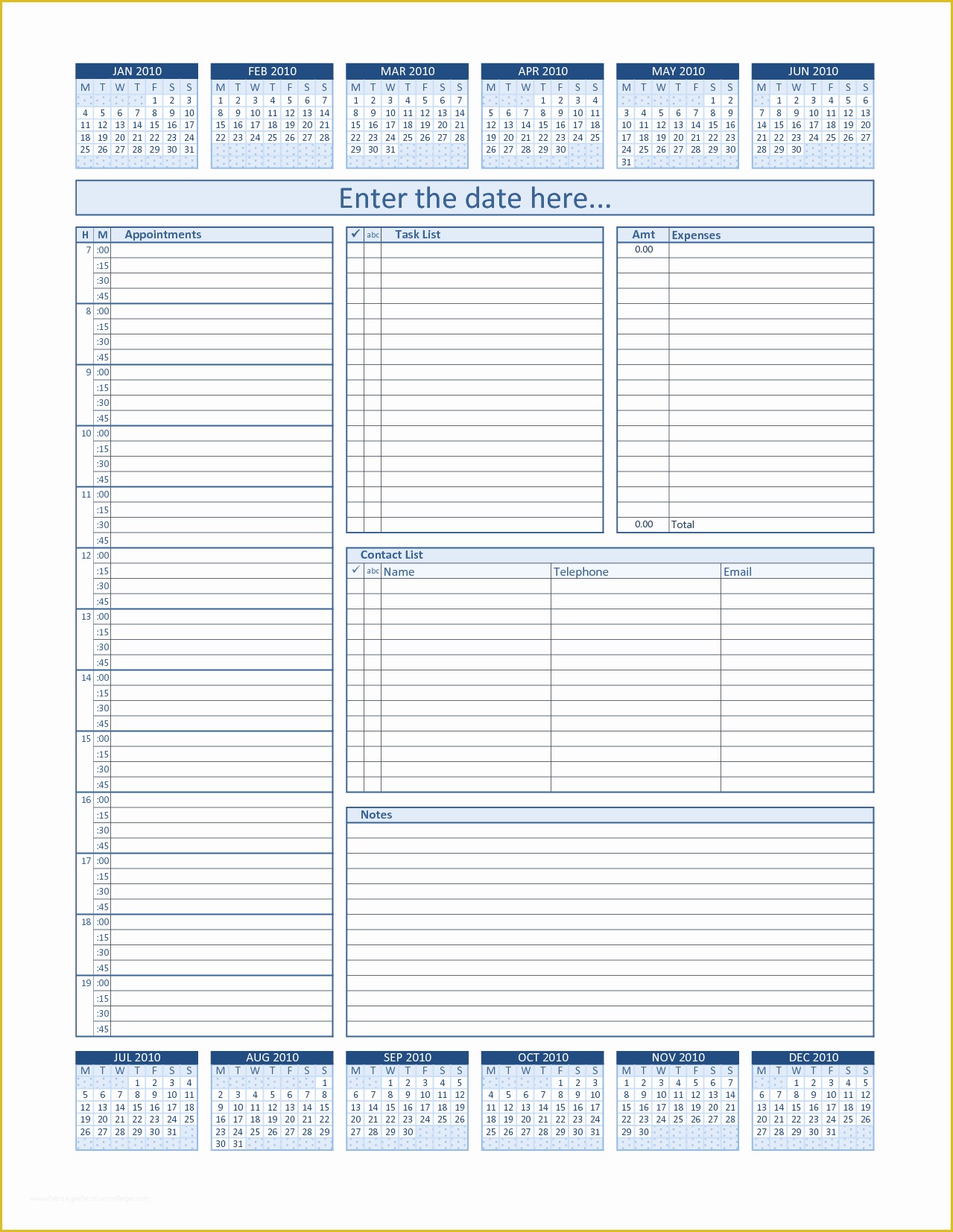 Free Daily Planner Template Of 7 Daily organizer Template Bookletemplate