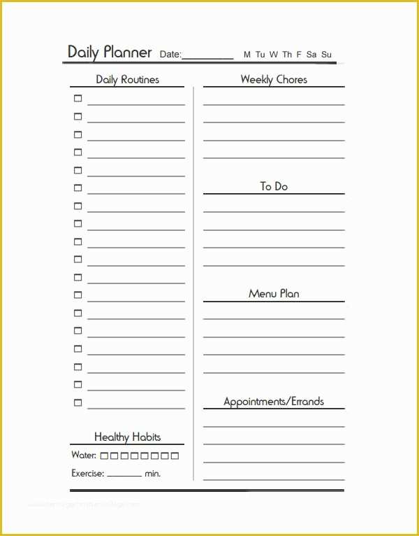 Free Daily Planner Template Of 8 Free Printable Daily Planner Templates