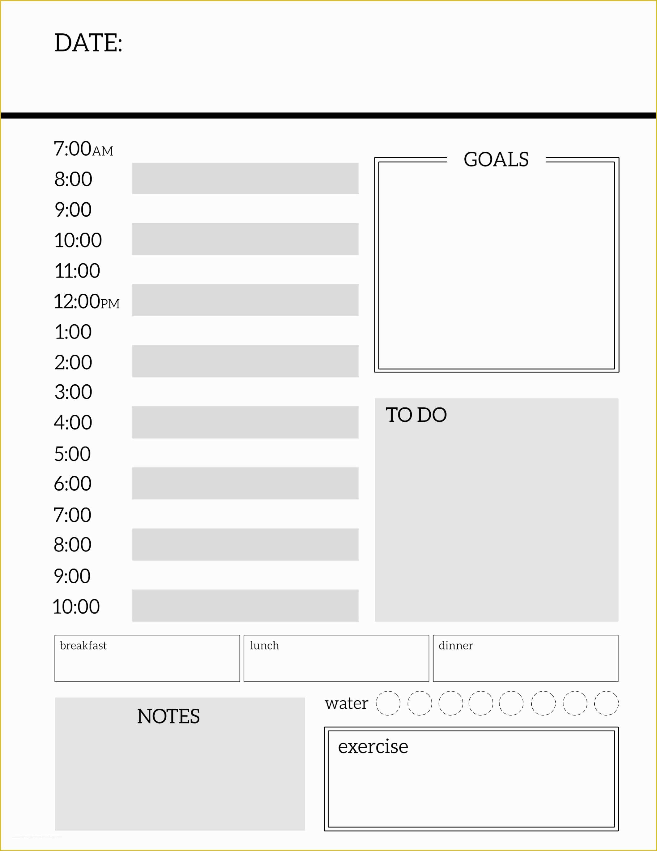 Free Daily Planner Template Of Daily Planner Printable Template Sheets Paper Trail Design