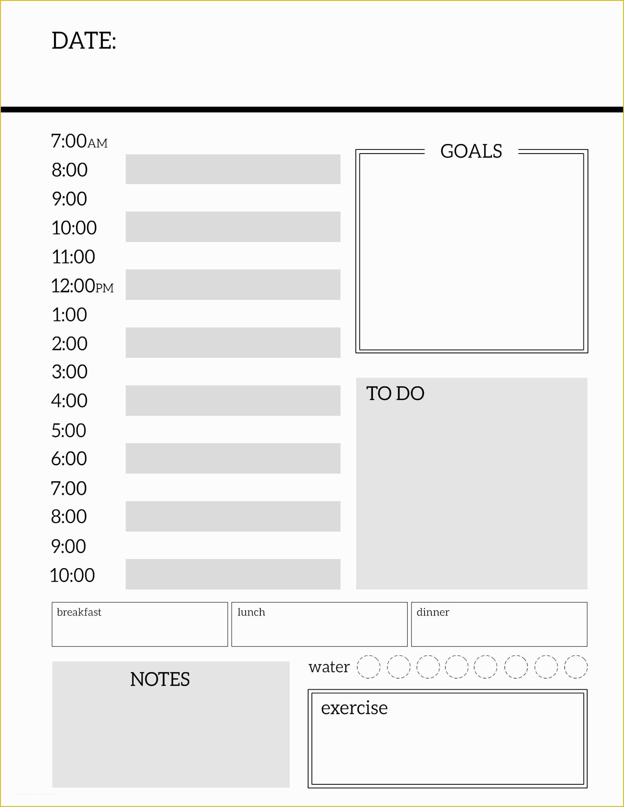 Free Daily Planner Template Of Daily Planner Printable Template Sheets Paper Trail Design