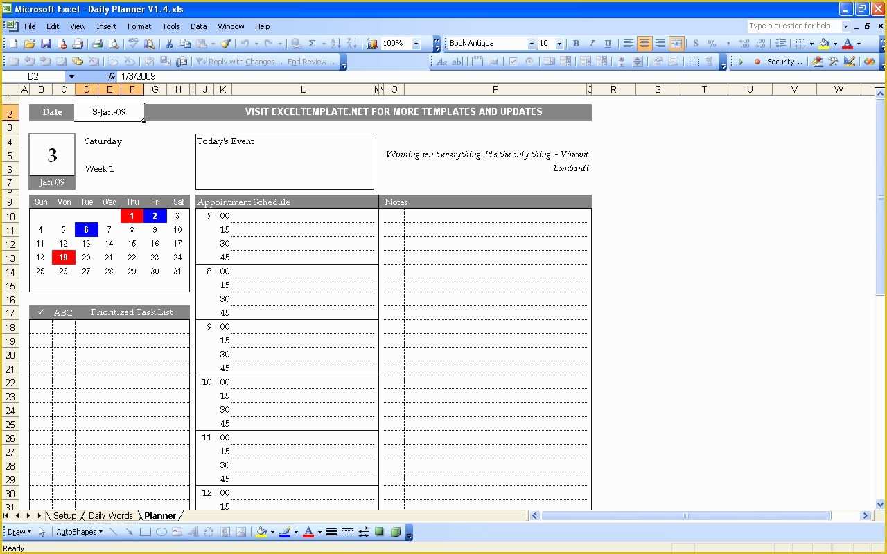 Free Daily Planner Template Of Daily Planner Template