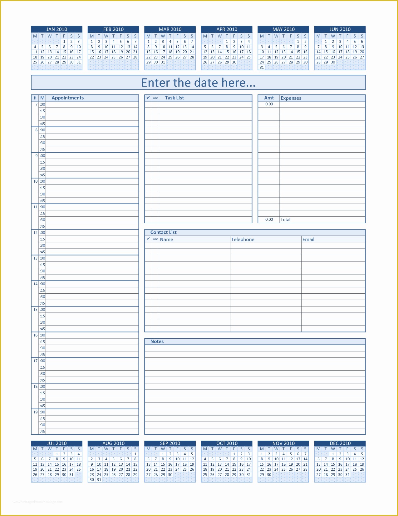 Free Daily Planner Template Of Daily Project organizer Templates Free