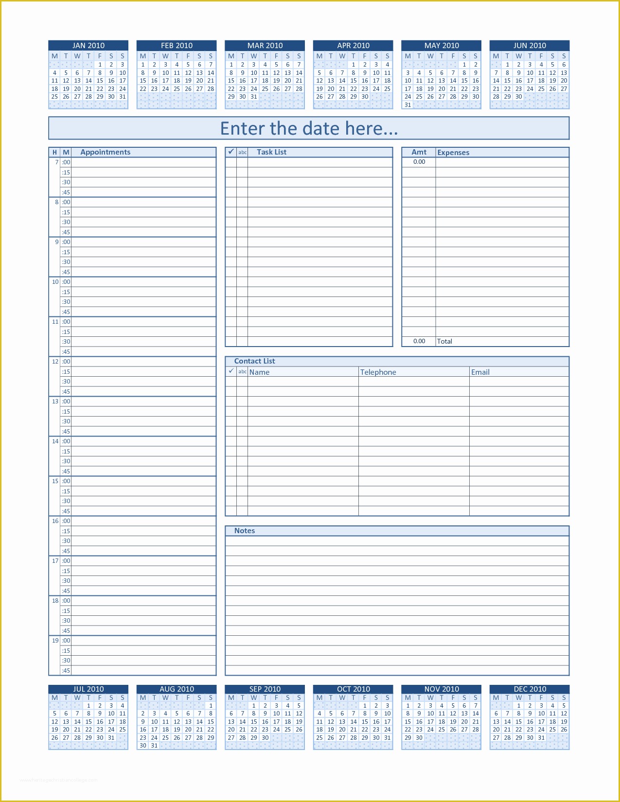 Free Daily Planner Template Of Daily Project organizer Templates Free