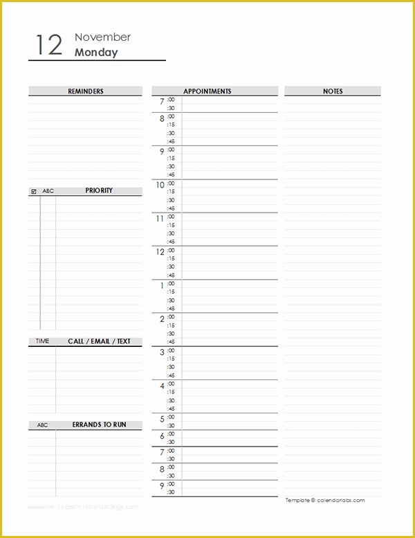 Free Daily Planner Template Of Daily Schedule Planner Template Free Printable Templates