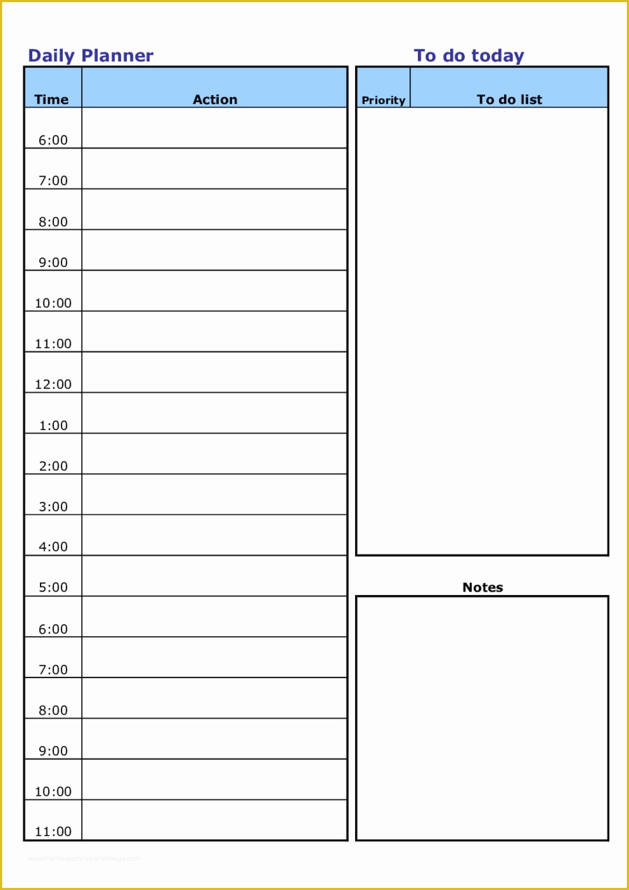 Free Daily Planner Template Of Daily Schedule Template Schedule Template Trakore