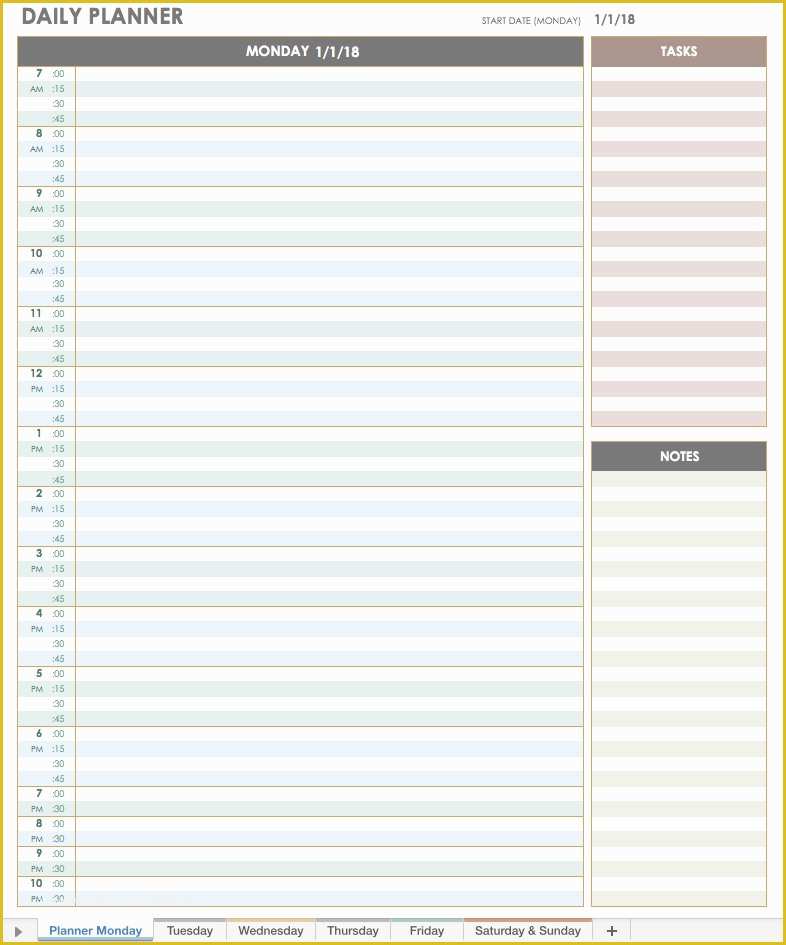Free Daily Planner Template Of Free Excel Calendar Templates