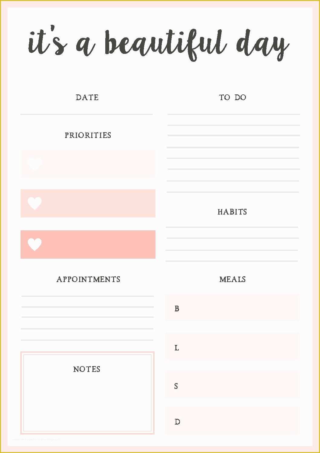 Free Daily Planner Template Of Free Printable Daily Planner Template 2019