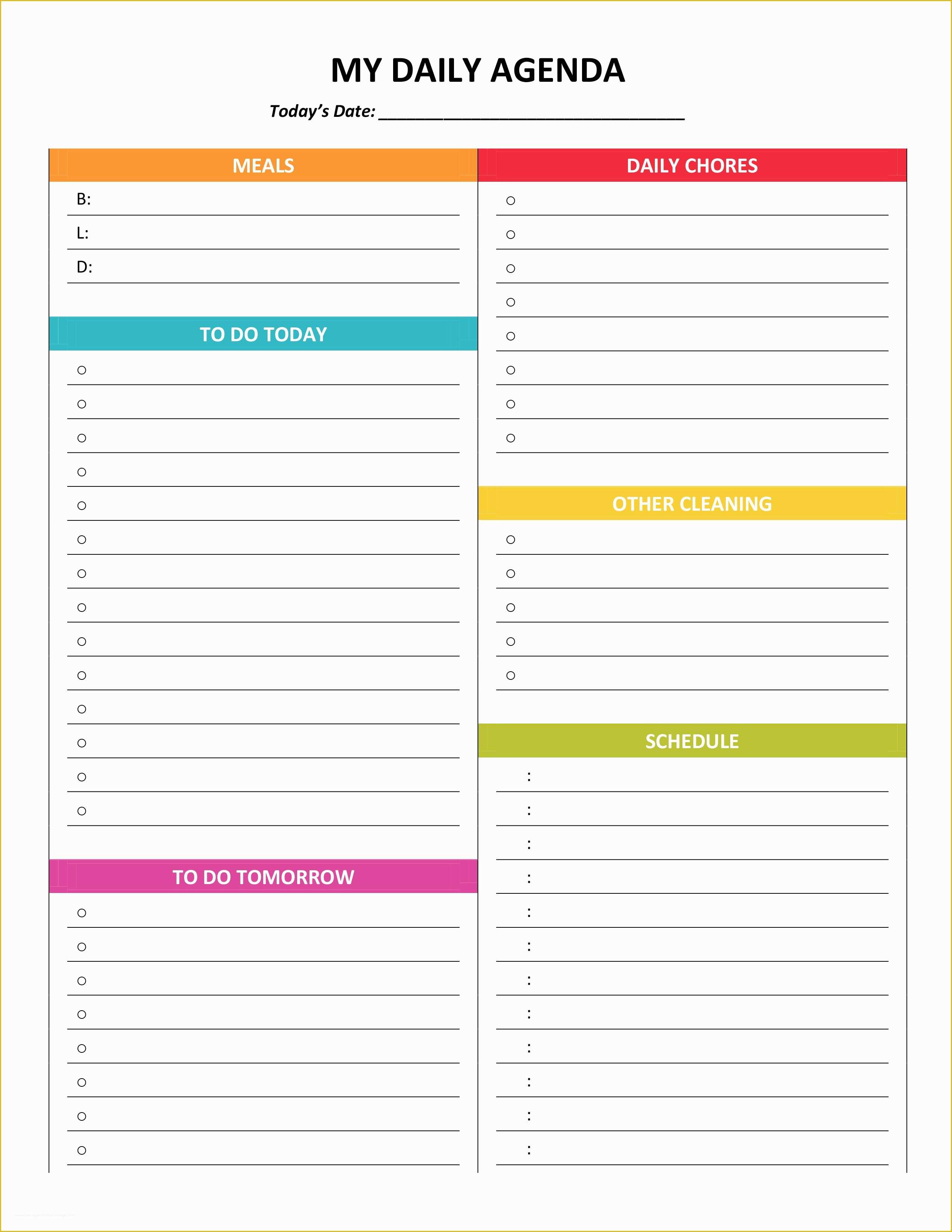Free Daily Planner Template Of Plete Housekeeping Printable Set