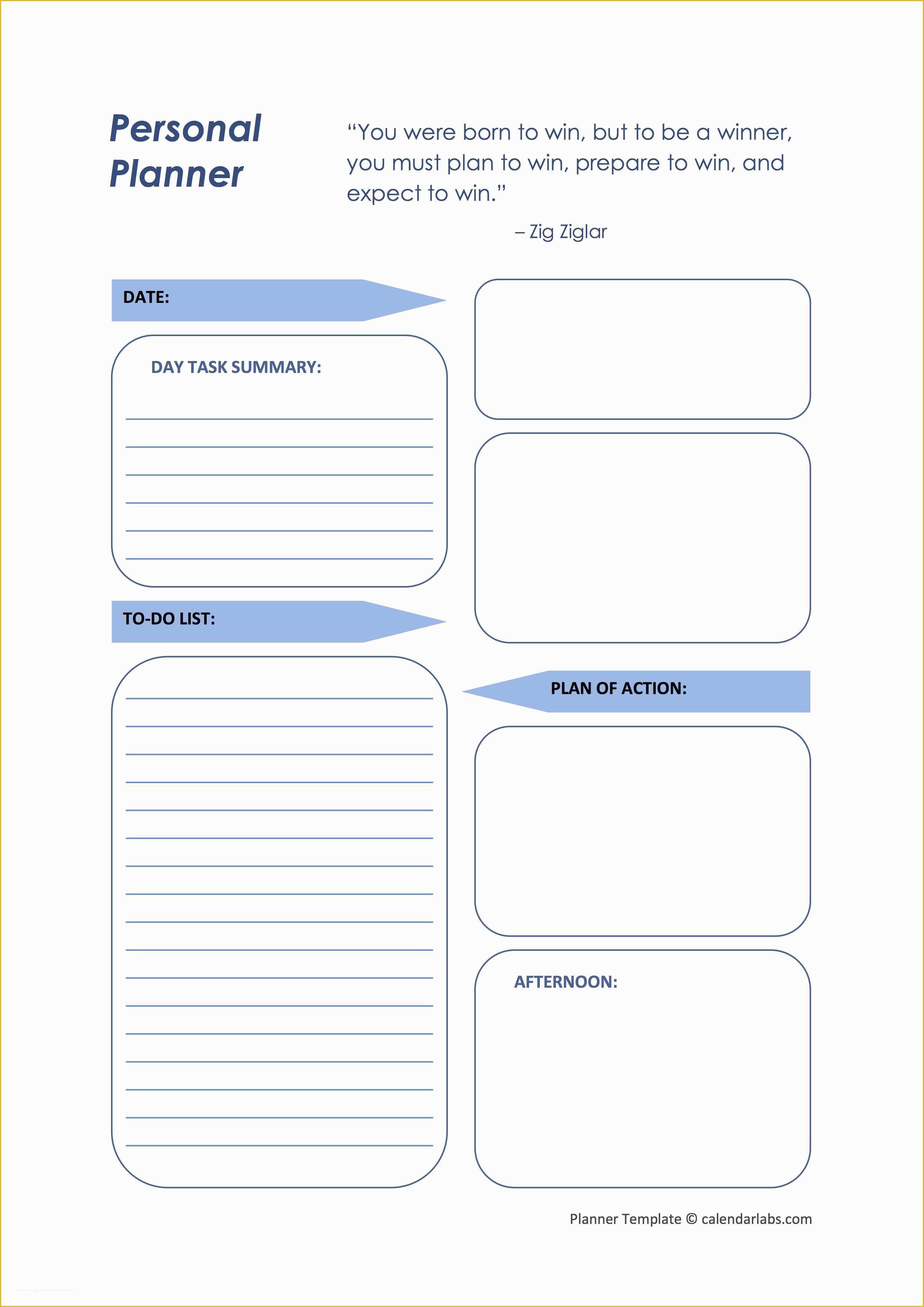Free Daily Planner Template Of Printable Daily Planner Template Free Printable Templates