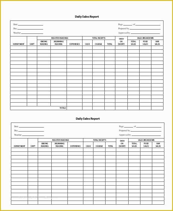Free Daily Sales Report Template Of 20 Sales Report Templates
