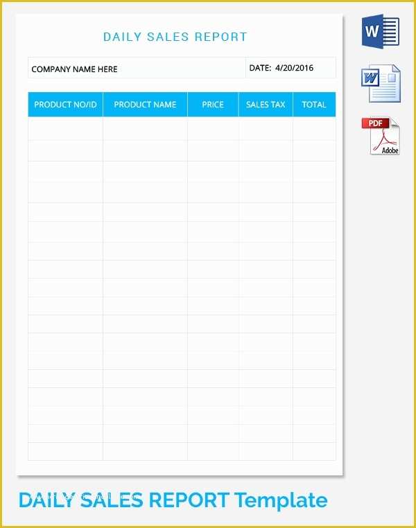 Free Daily Sales Report Template Of 21 Daily Work Report Templates