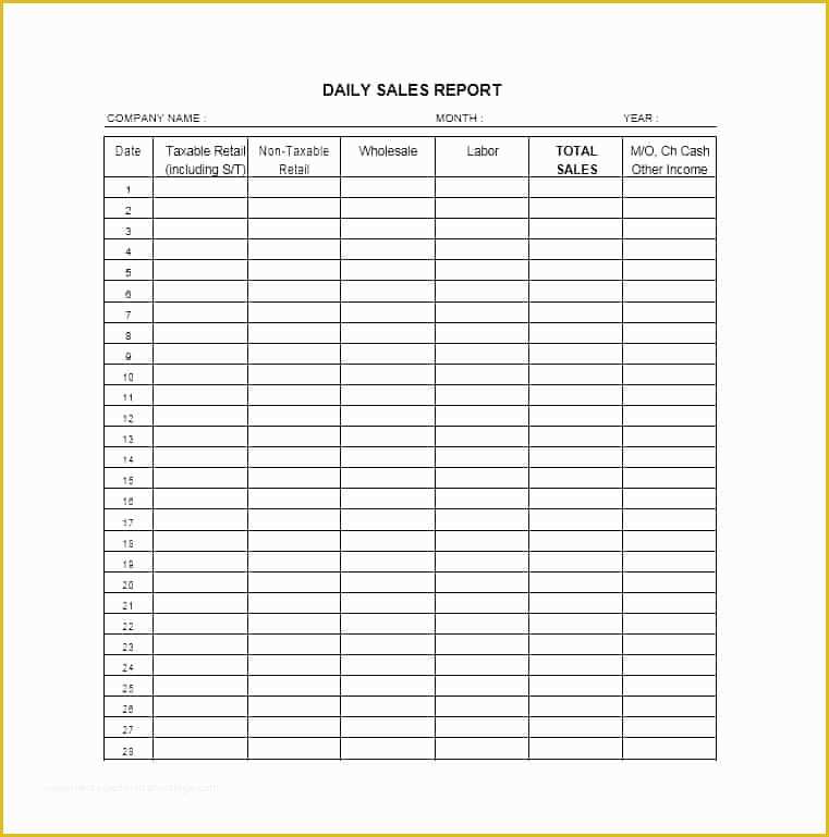 Free Daily Sales Report Template Of 45 Sales Report Templates [daily Weekly Monthly Salesman