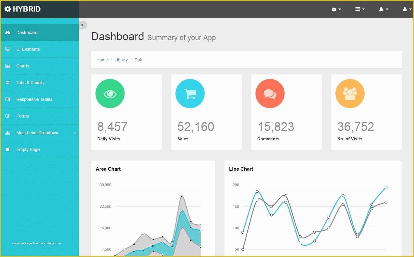 Free Dashboard Templates Of 48 Free HTML5 Responsive Admin Dashboard Templates 2017