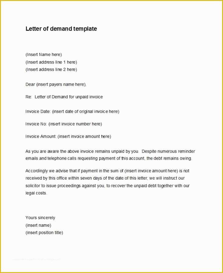 Free Demand Letter Template Of 40 Best Demand Letter Templates Free Samples Template Lab