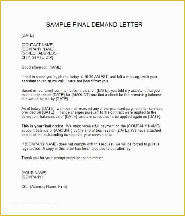 Free Demand Letter Template Of 40 Best Demand Letter Templates Free Samples Template Lab