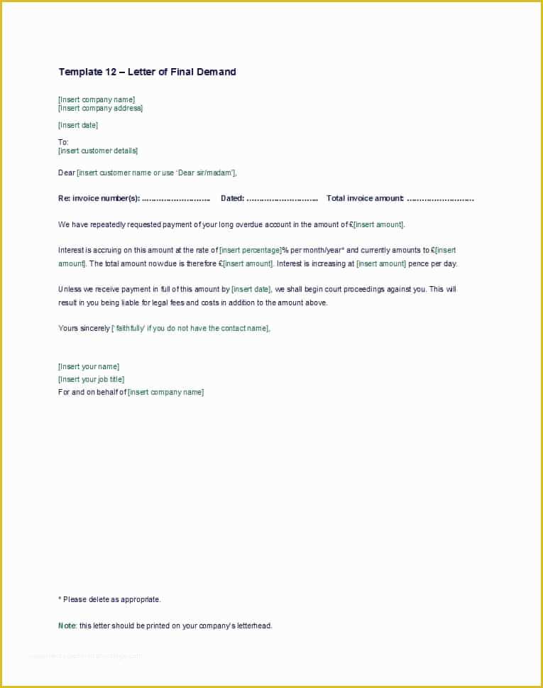 Free Demand Letter Template Of 40 Best Demand Letter Templates Free Samples Template Lab