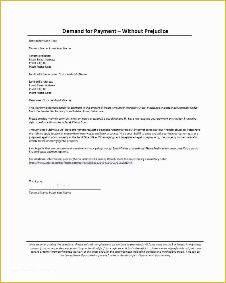 Free Demand Letter Template Of 40 Best Demand Letter Templates Free Samples Template Lab