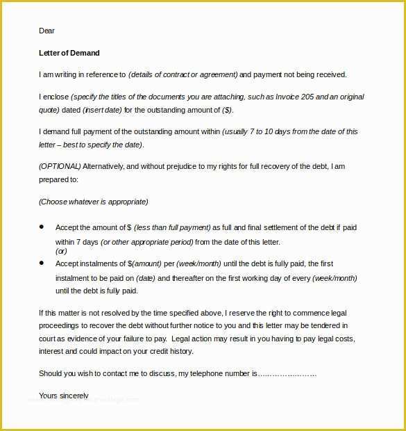 Free Demand Letter Template Of Demand Letter Templates 11 Free Word Pdf Google Docs