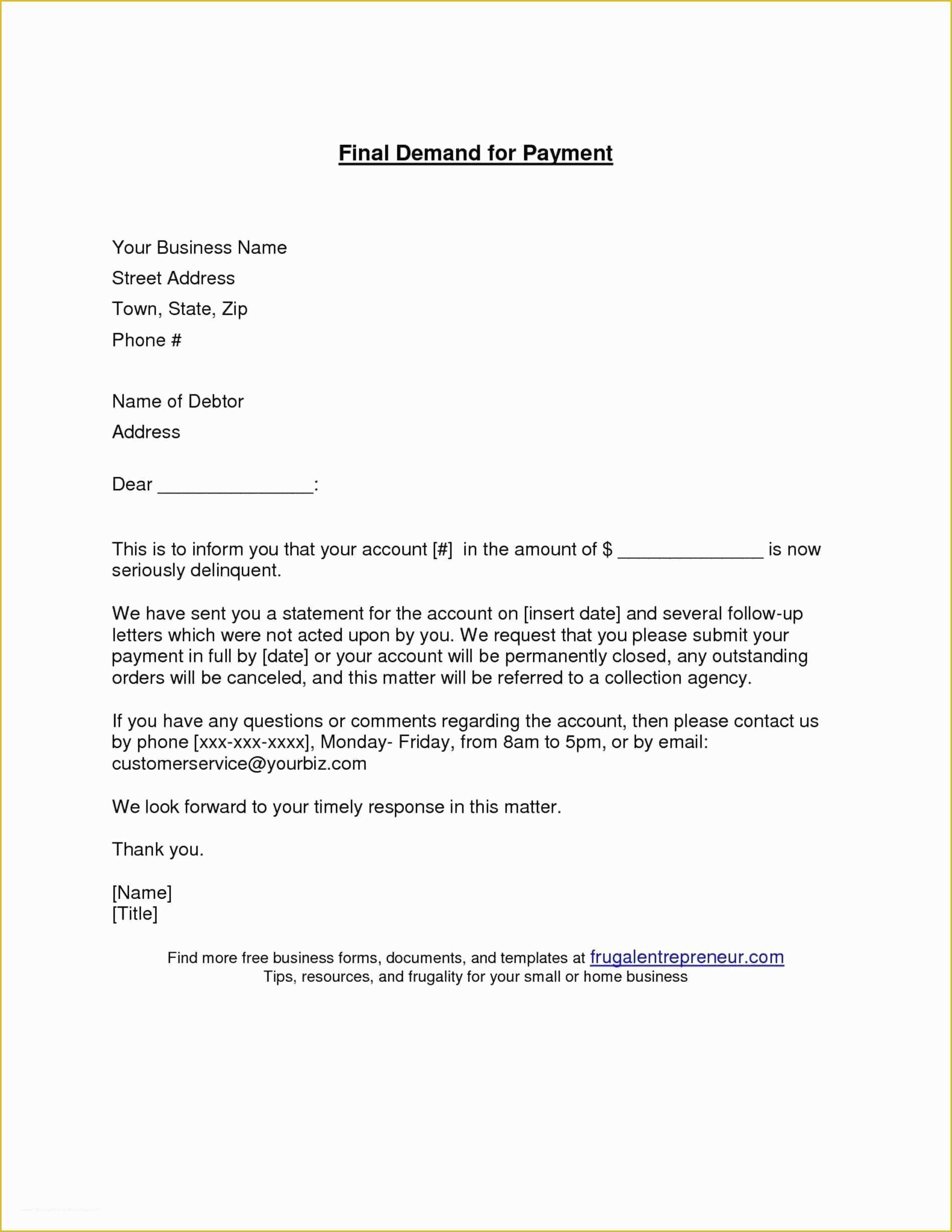 Free Demand Letter Template Of Inspirationa Letter Demand Template Australia