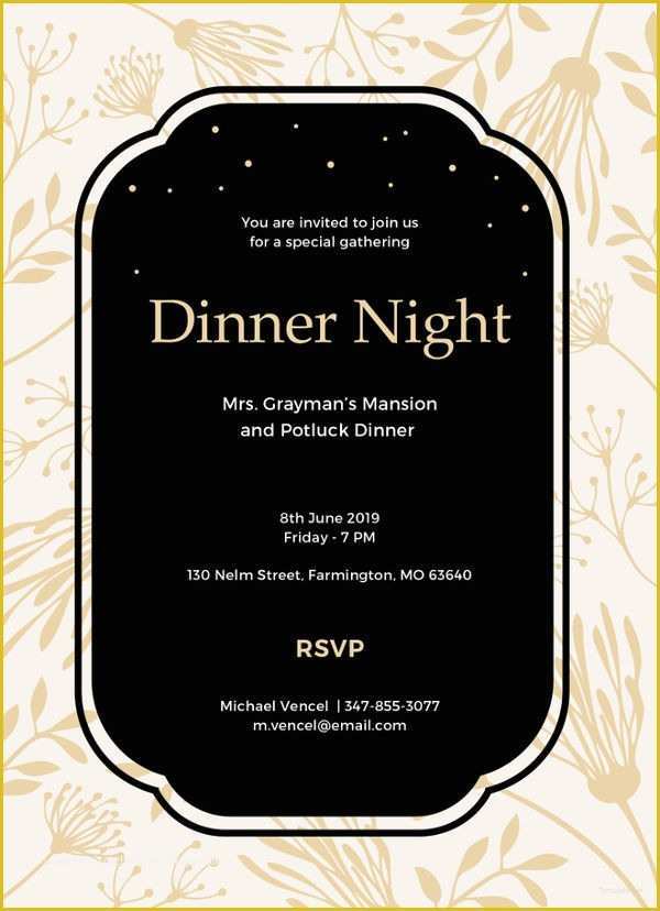 Free Dinner Invitation Template Of 50 Printable Dinner Invitation Templates Psd Ai