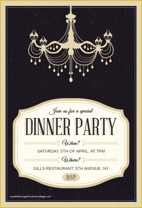 Free Dinner Invitation Template Of Classy Chandelier Free Dinner Party Invitation Template